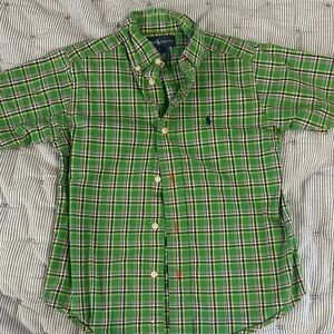 Ralph Lauren Kids Green Checkered Button-Down Shirt